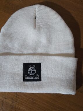Timberland White Knit Beanie